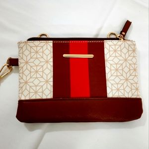 Wristlet Wallet Faux Leather Zip Top Closure Multi Colors